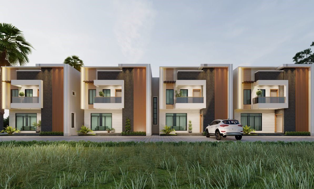 Belle Vista row of duplexes with open field